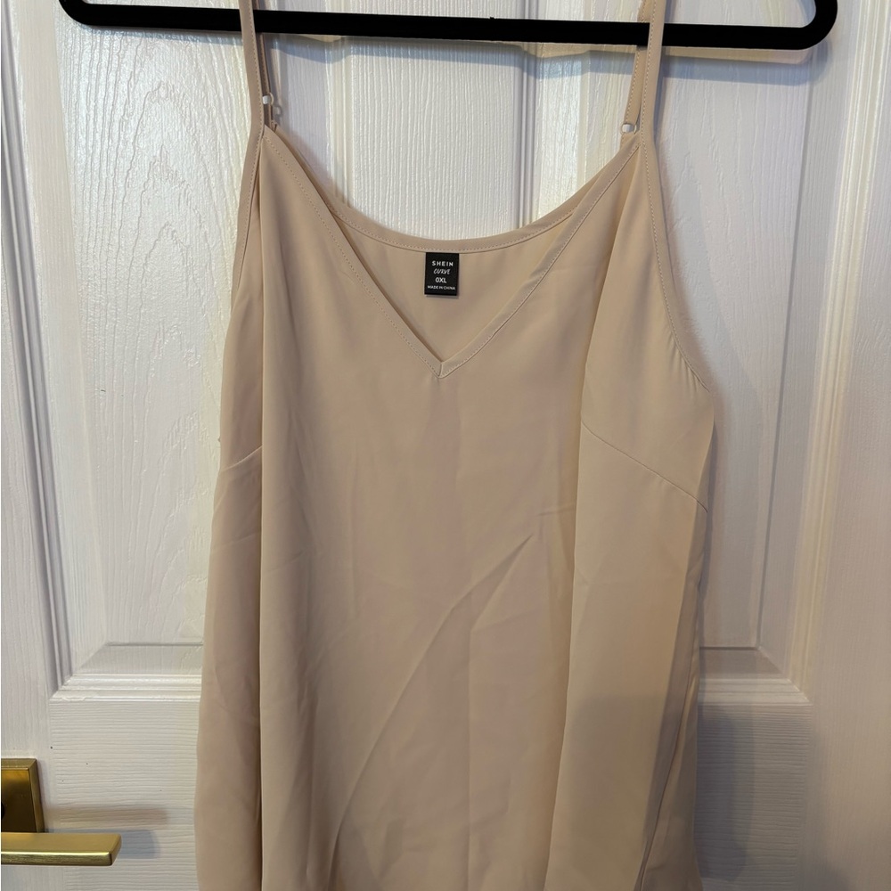 Tan Sleeveless Fitted Camisole Top